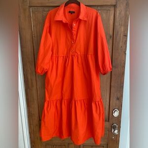 Quince 100% Organic Cotton Poplin Midi
Tunic Dress Orange Large